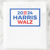 Harris Walz 2024 Rechteckiger Aufkleber (Tasche)