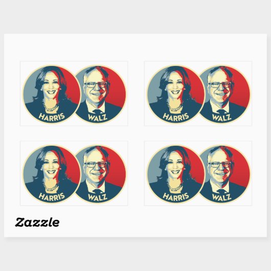 Harris Walz 2024 Rechteckiger Aufkleber (Blatt)