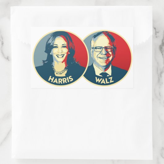 Harris Walz 2024 Rechteckiger Aufkleber (Tasche)