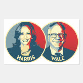 Harris Walz 2024 Rechteckiger Aufkleber (Vorderseite)