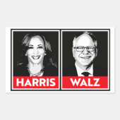 Harris Walz 2024 Rechteckiger Aufkleber (Vorderseite)