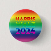 Harris Walz 2024 Regenbogengradition lgbtq Gay Pri Button (Vorderseite)
