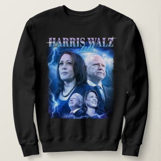Harris Walz 2024 Retro 90er Stil Sweatshirt (Design vorne)