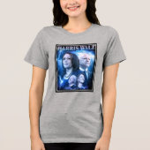 Harris Walz 2024 Retro 90er Stil Tri-Blend Shirt (Vorderseite)