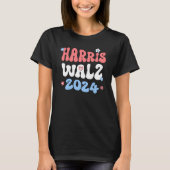 Harris Walz 2024 Retro Hippie Style T-Shirt (Vorderseite)