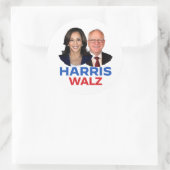 Harris Walz 2024 Runder Aufkleber (Tasche)