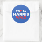 Harris Walz 2024 Runder Aufkleber (Tasche)