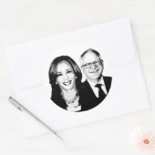 Harris Walz 2024 Runder Aufkleber (Umschlag)