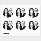 Harris Walz 2024 Runder Aufkleber (Blatt)