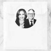 Harris Walz 2024 Runder Aufkleber (Tasche)