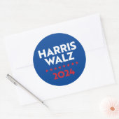 Harris Walz 2024 Runder Aufkleber (Umschlag)