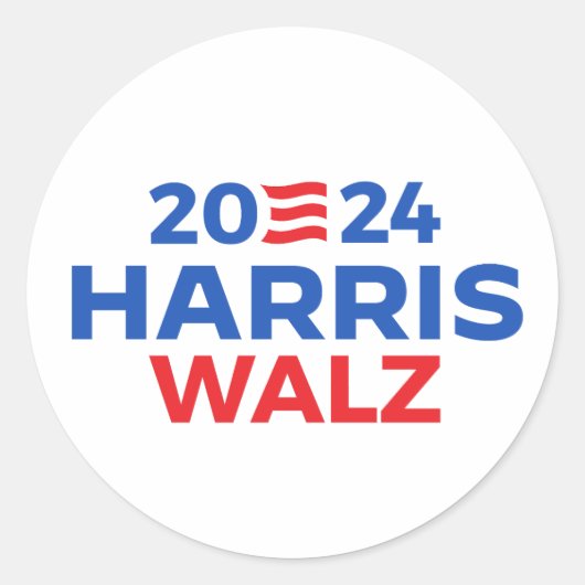Harris Walz 2024 Runder Aufkleber (Vorderseite)