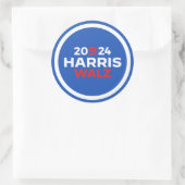 Harris Walz 2024 Runder Aufkleber (Tasche)