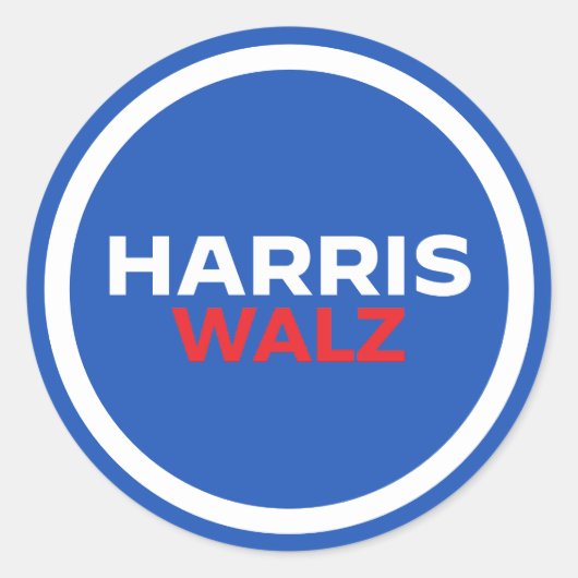 Harris Walz 2024 Runder Aufkleber (Vorderseite)