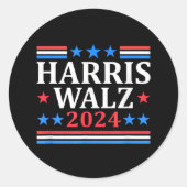 Harris Walz 2024 Runder Aufkleber (Vorderseite)