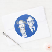 Harris Walz 2024 Runder Aufkleber (Umschlag)