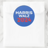 Harris Walz 2024 Runder Aufkleber (Tasche)