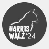 Harris Walz 2024 Runder Aufkleber (Vorderseite)