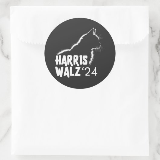 Harris Walz 2024 Runder Aufkleber (Tasche)