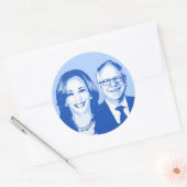 Harris Walz 2024 Runder Aufkleber (Umschlag)