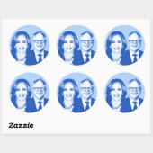 Harris Walz 2024 Runder Aufkleber (Blatt)