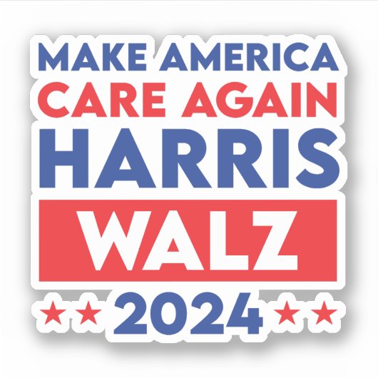 Harris Walz 2024 sorgt wieder für Amerika Aufkleber (Vorderseite)