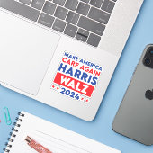 Harris Walz 2024 sorgt wieder für Amerika Aufkleber (Laptop mit iPhone)