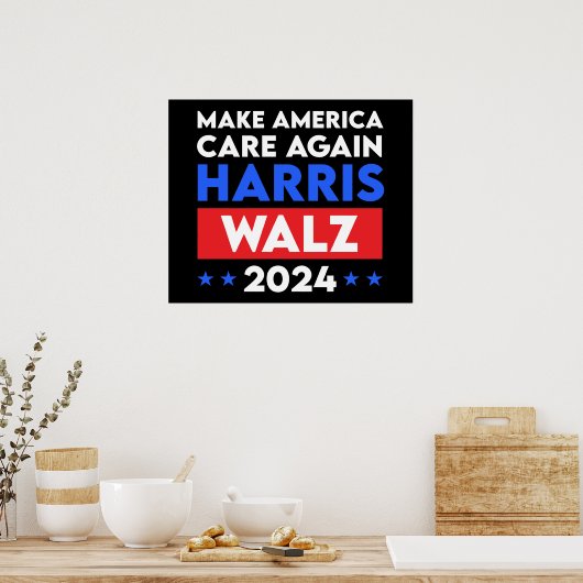 Harris Walz 2024 sorgt wieder für Amerika Poster (Küche)