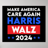 Harris Walz 2024 sorgt wieder für Amerika Poster (Vorne)