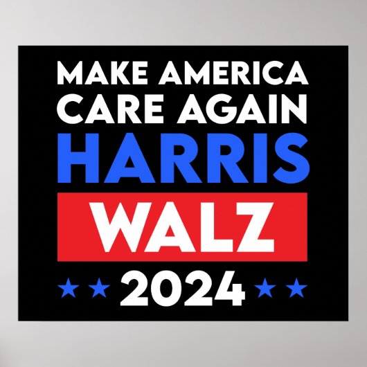 Harris Walz 2024 sorgt wieder für Amerika Poster (Vorne)