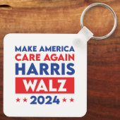 Harris Walz 2024 sorgt wieder für Amerika Schlüsselanhänger (Rückseite)