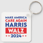 Harris Walz 2024 sorgt wieder für Amerika Schlüsselanhänger (Rückseite)