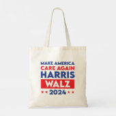 Harris Walz 2024 sorgt wieder für Amerika Tragetasche (Rückseite)