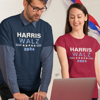 Harris Walz 2024 T - Shirt der Blue Election Campa