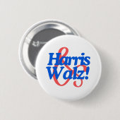 Harris Walz 2024 Ticket-Wahl Präsidentschaftswahl Button (Vorne & Hinten)