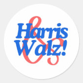 Harris Walz 2024 Ticket-Wahl Präsidentschaftswahl Runder Aufkleber (Vorderseite)