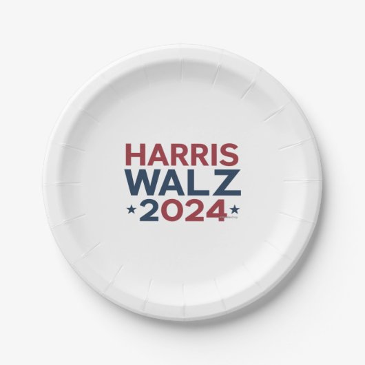 Harris walz 2024 Trenddesign Pappteller (Vorderseite)