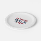 Harris walz 2024 Trenddesign Pappteller (Schrägansicht)