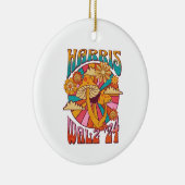 Harris Walz 2024 Trendy Boho Hippie Mushroom Keramik Ornament (Rechts)