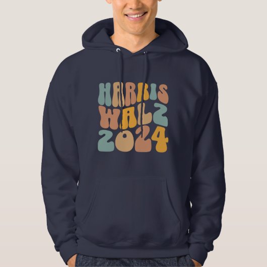 Harris Walz 2024 Trendy Wavy Boho Hoodie (Vorderseite)
