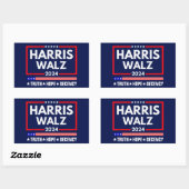 Harris Walz 2024: Truth Hope Decency Rechteckiger Aufkleber (Blatt)