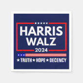 Harris Walz 2024: Truth Hope Decency Serviette (Vorderseite)