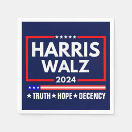 Harris Walz 2024: Truth Hope Decency Serviette