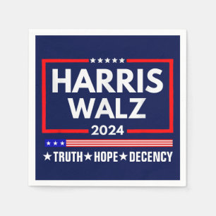 Harris Walz 2024: Truth Hope Decency Serviette