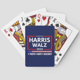 Harris Walz 2024: Truth Hope Decency Spielkarten