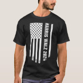 Harris Walz 2024 US-amerikanische Flagge T-Shirt (Vorderseite)