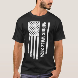 Harris Walz 2024 US-amerikanische Flagge T-Shirt