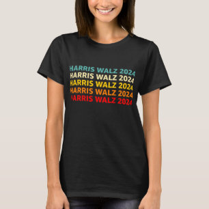 Harris Walz 2024 US-amerikanische Flagge T-Shirt