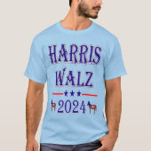 Harris Walz 2024 US-Demokrat Donkeys Unisex Light T-Shirt (Vorderseite)