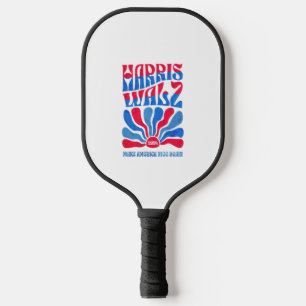 Harris Walz 2024 Vintag Boho Groovy Retro red Blu Pickleball Schläger